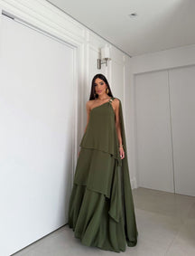 Vestido Longo Festa - Tecido Crepe Chiffon