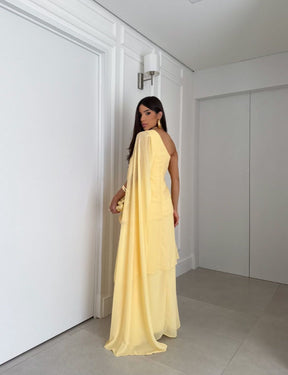 Vestido Longo Festa - Tecido Crepe Chiffon