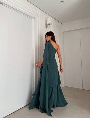 Vestido Longo Festa - Tecido Crepe Chiffon