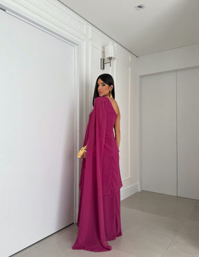 Vestido Longo Festa - Tecido Crepe Chiffon
