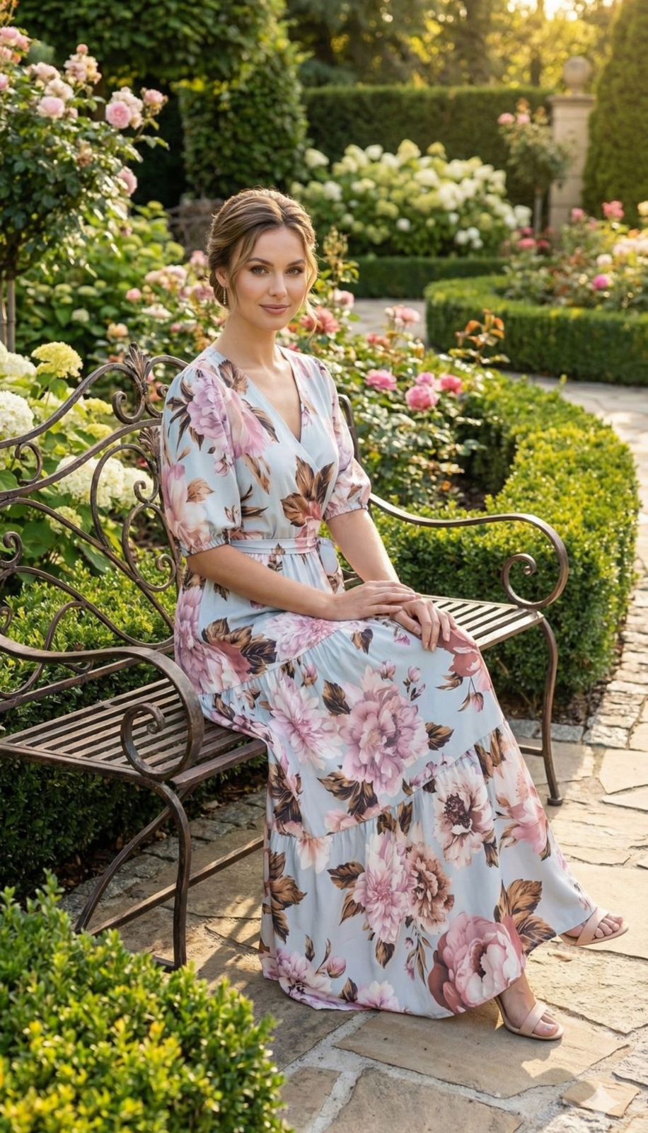 vestido longo floral