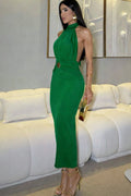 vestido midi frente única