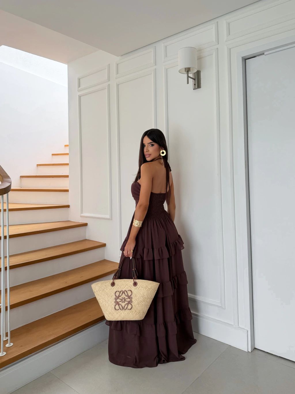 vestido longo fluido