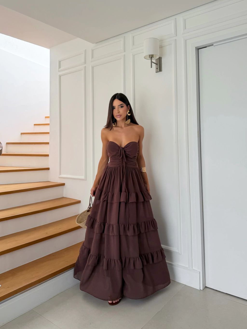 vestido longo fluido