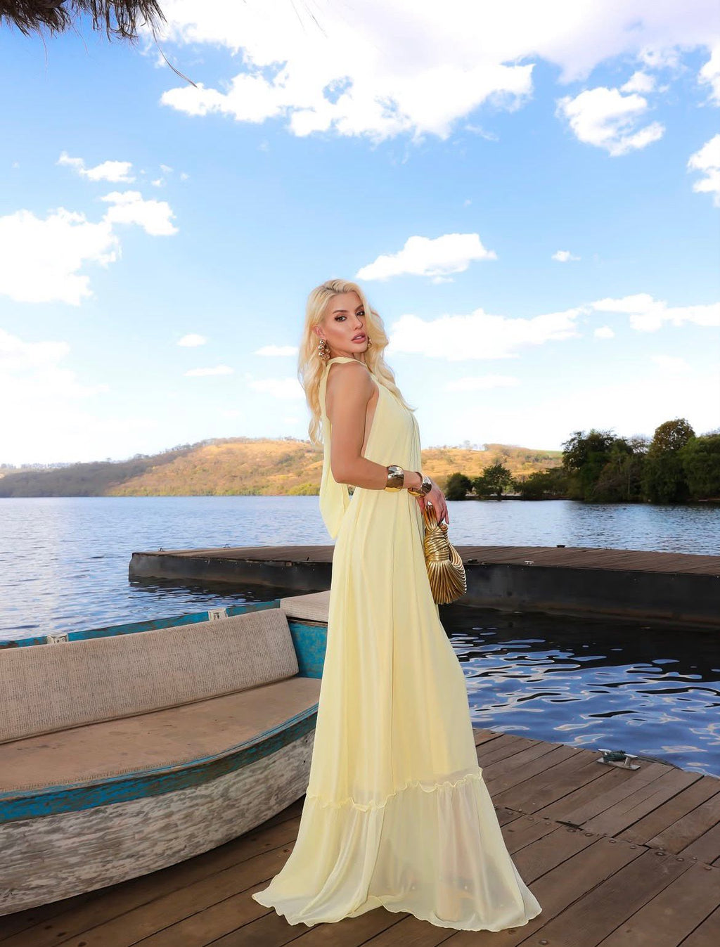 Vestido Longo Frente Única