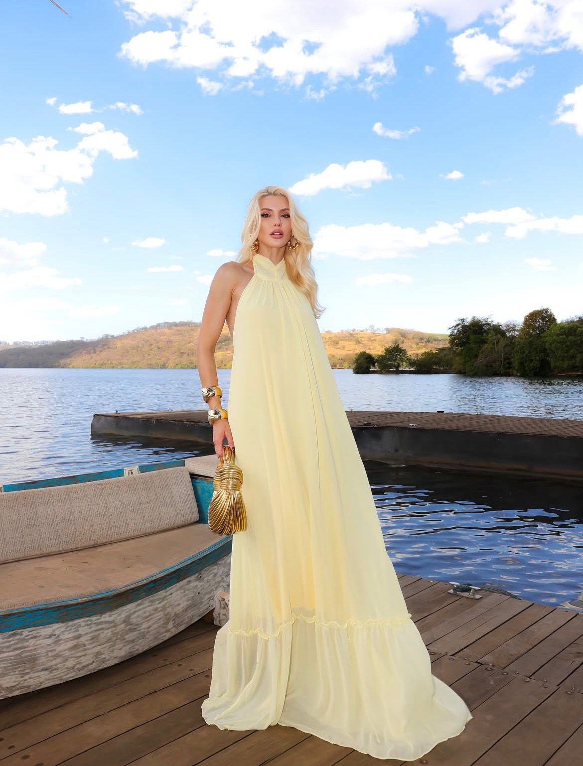 Vestido Longo Frente Única