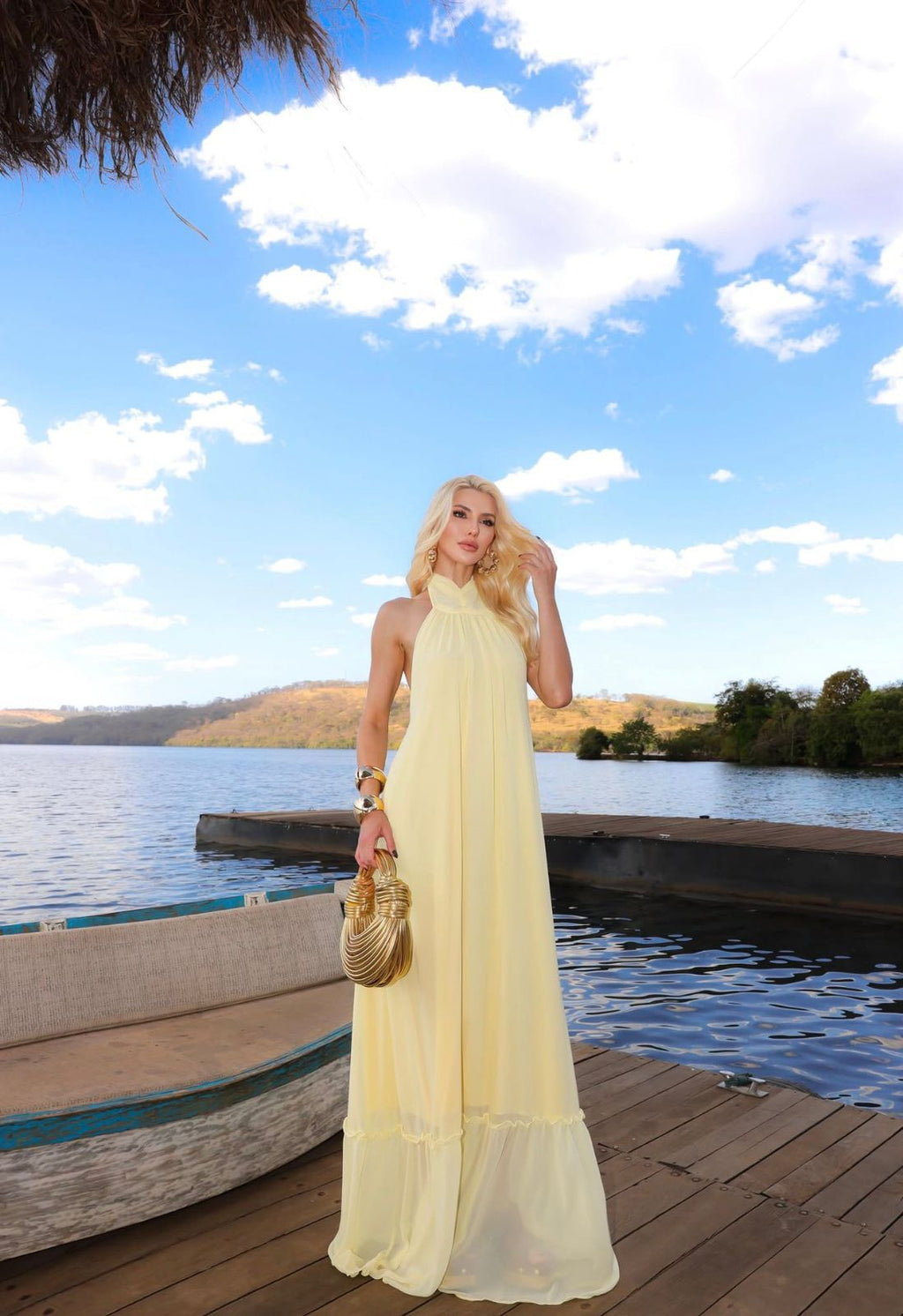 Vestido Longo Frente Única