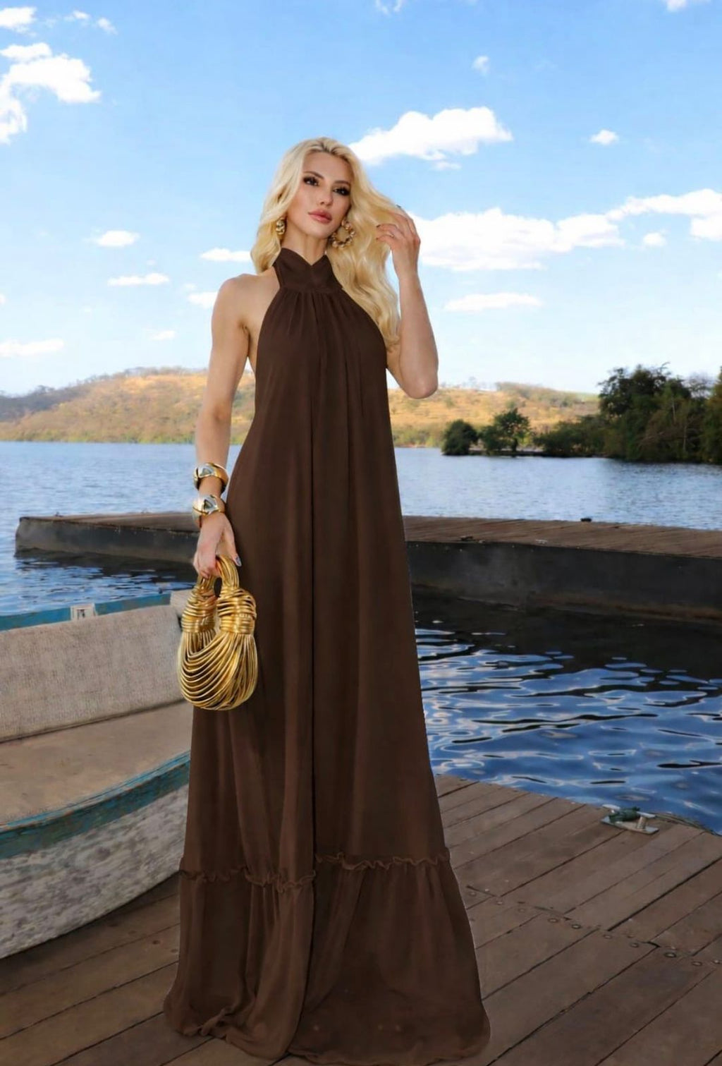 Vestido Longo Frente Única