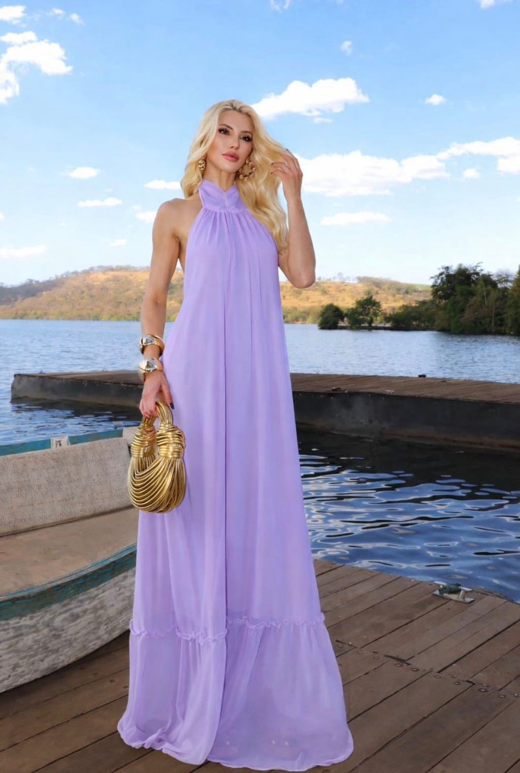 Vestido Longo Frente Única