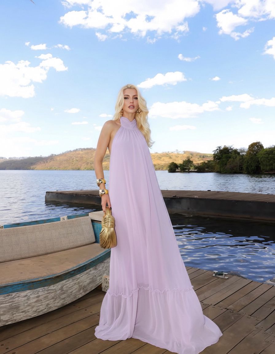 Vestido Longo Frente Única