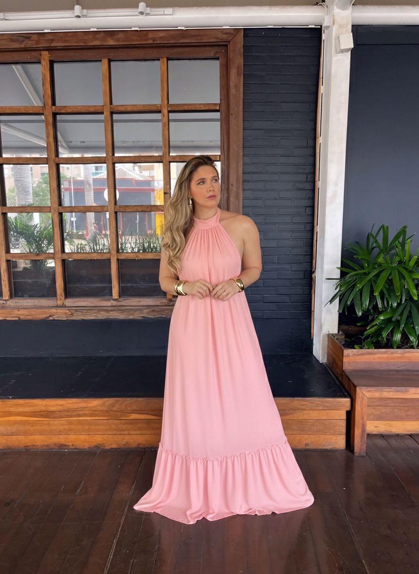 Vestido Longo Frente Única
