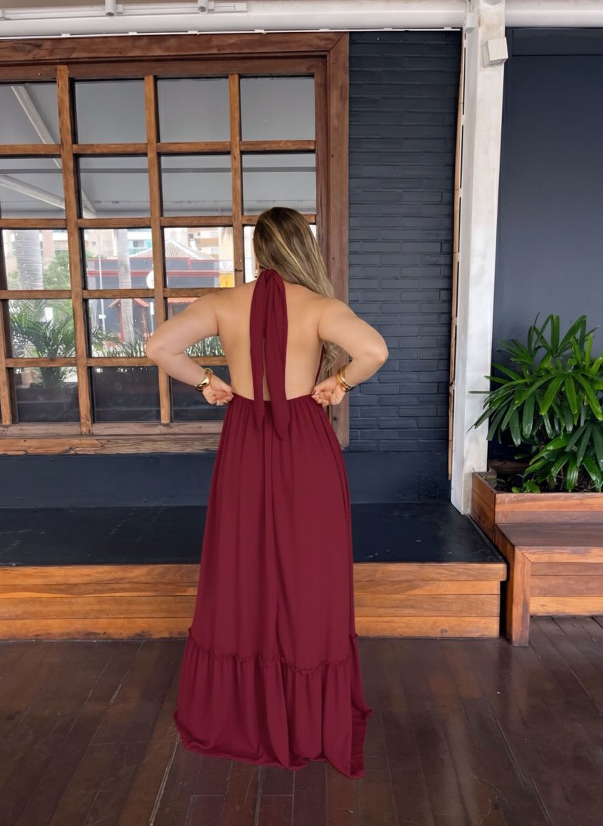 Vestido Longo Frente Única