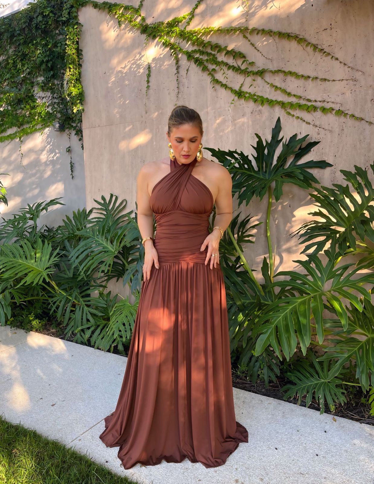 Vestido Longo Multiformas Grapeado