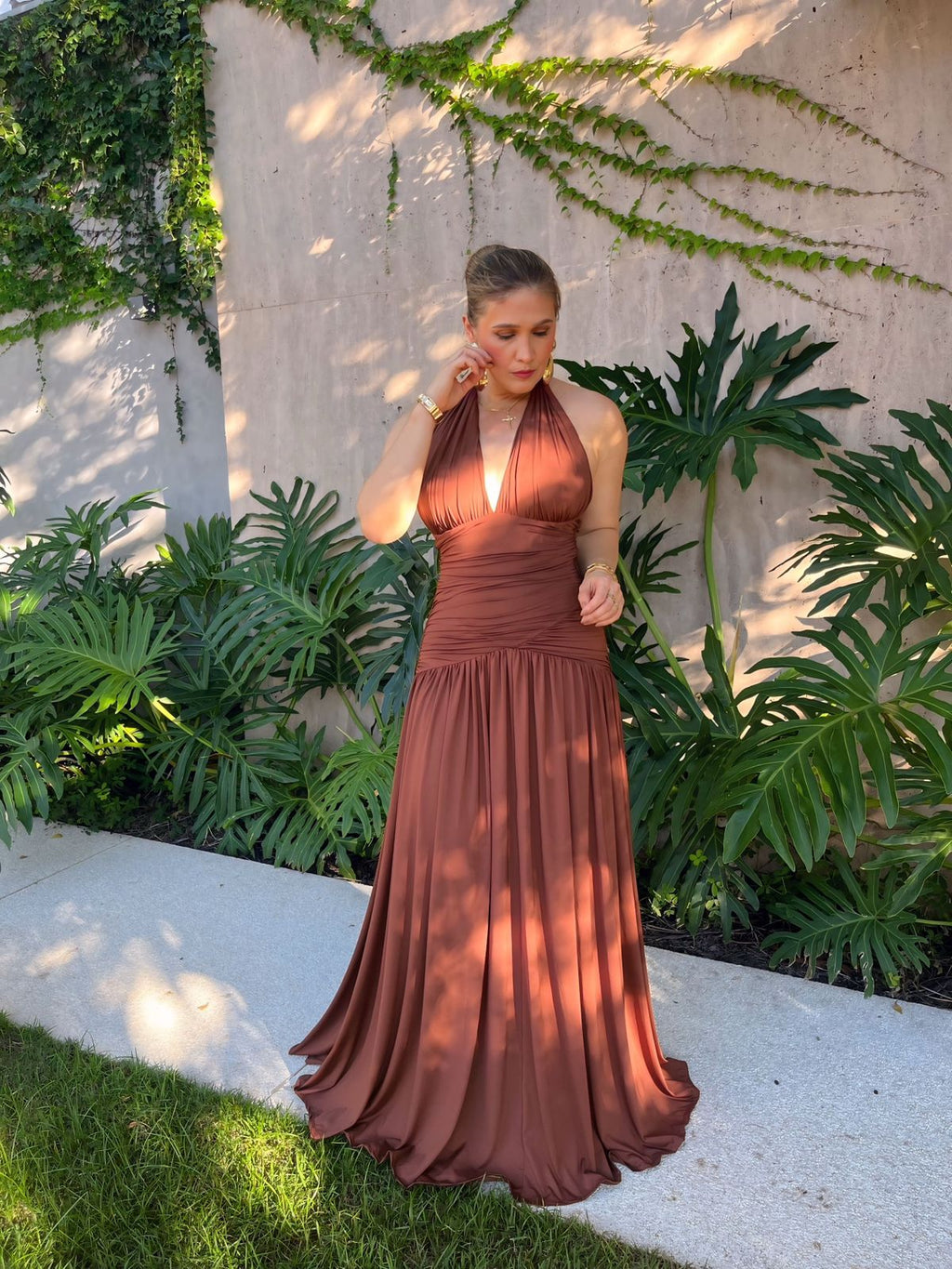 Vestido Longo Multiformas Grapeado