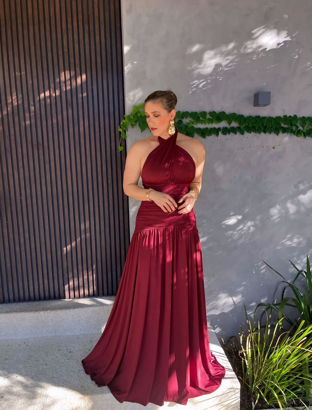 Vestido Longo Multiformas Grapeado