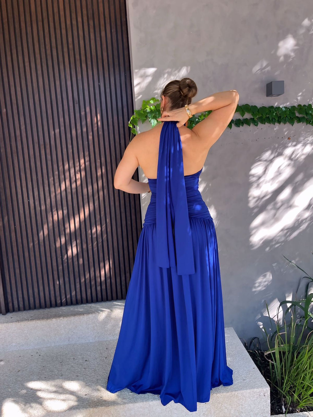 Vestido Longo Multiformas Grapeado