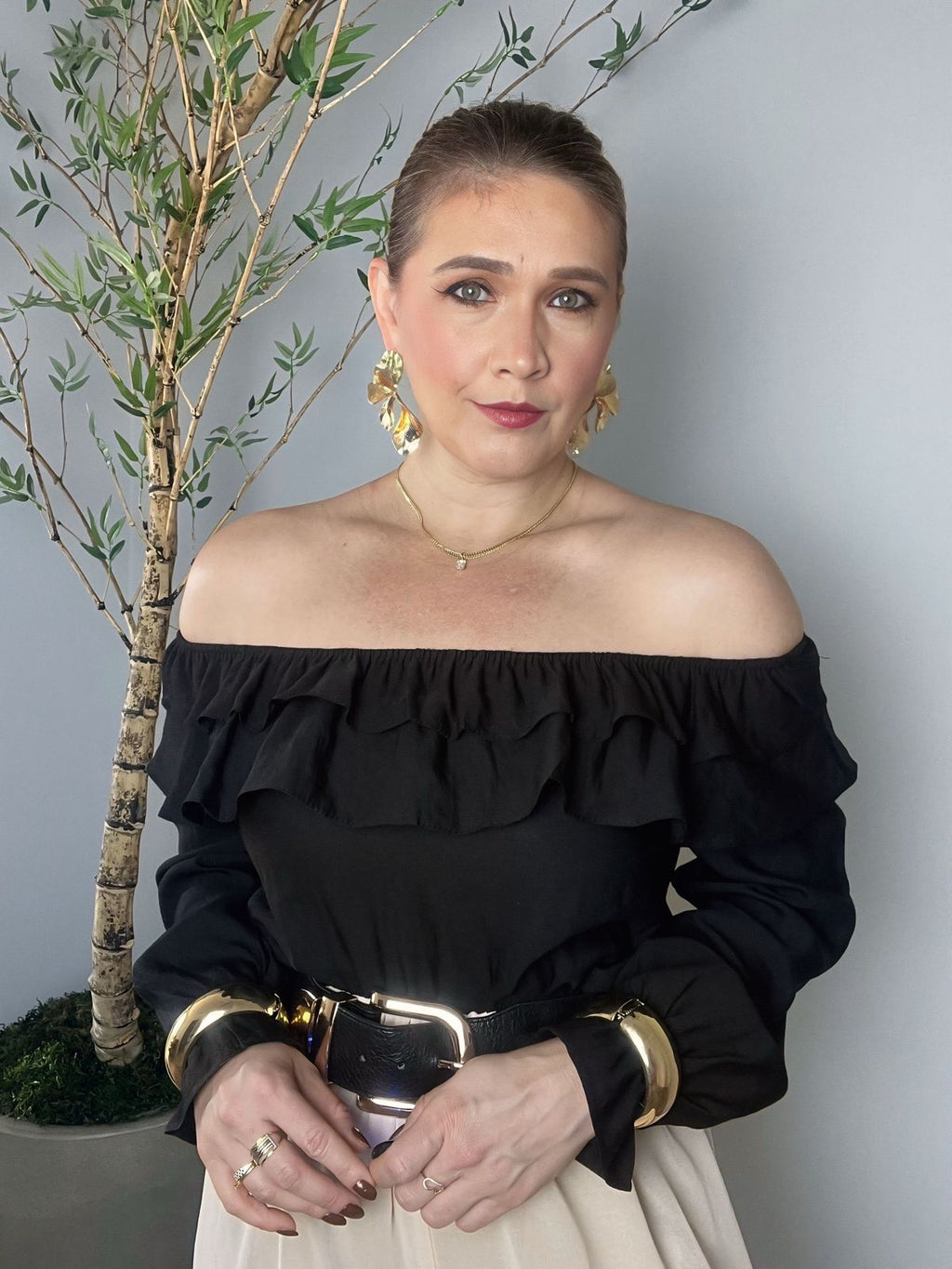 Blusa Ombro a Ombro Manga longa