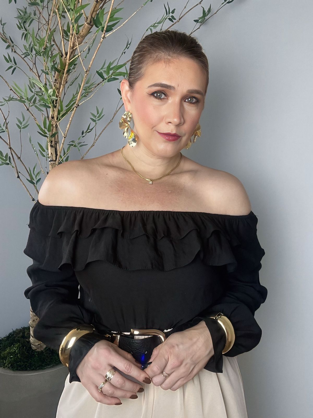 Blusa Ombro a Ombro Manga longa