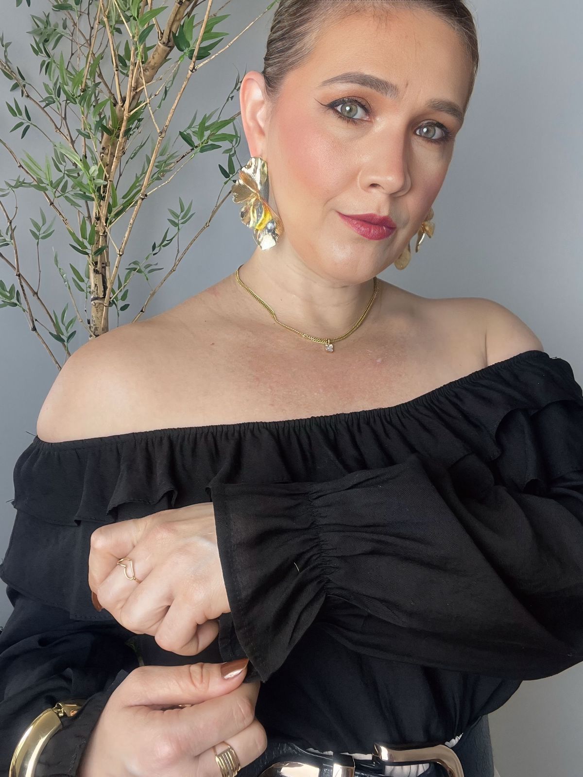 Blusa Ombro a Ombro Manga longa