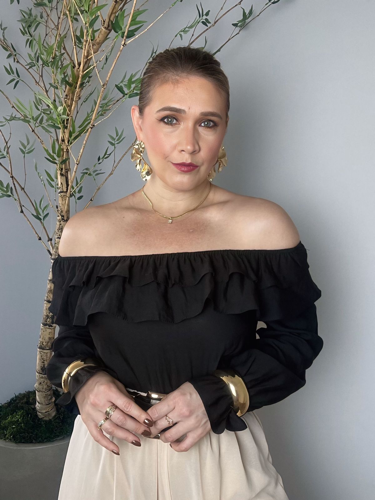 Blusa Ombro a Ombro Manga longa