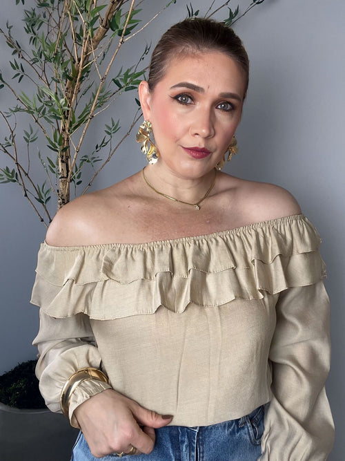 Blusa Ombro a Ombro Manga longa