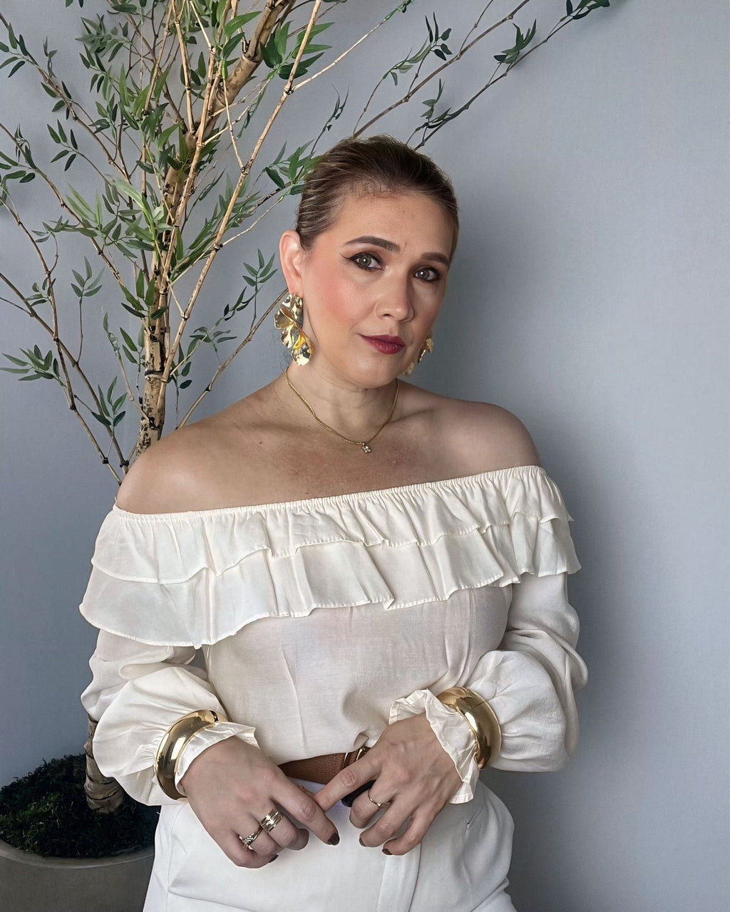 Blusa Ombro a Ombro Manga longa