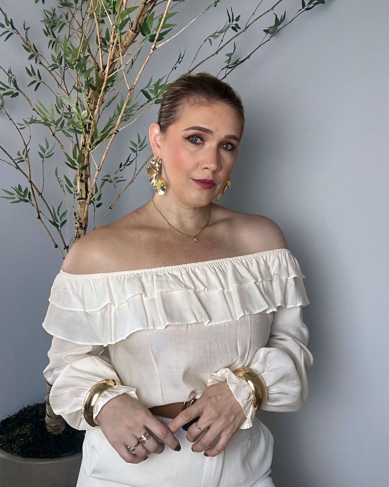 Blusa Ombro a Ombro Manga longa