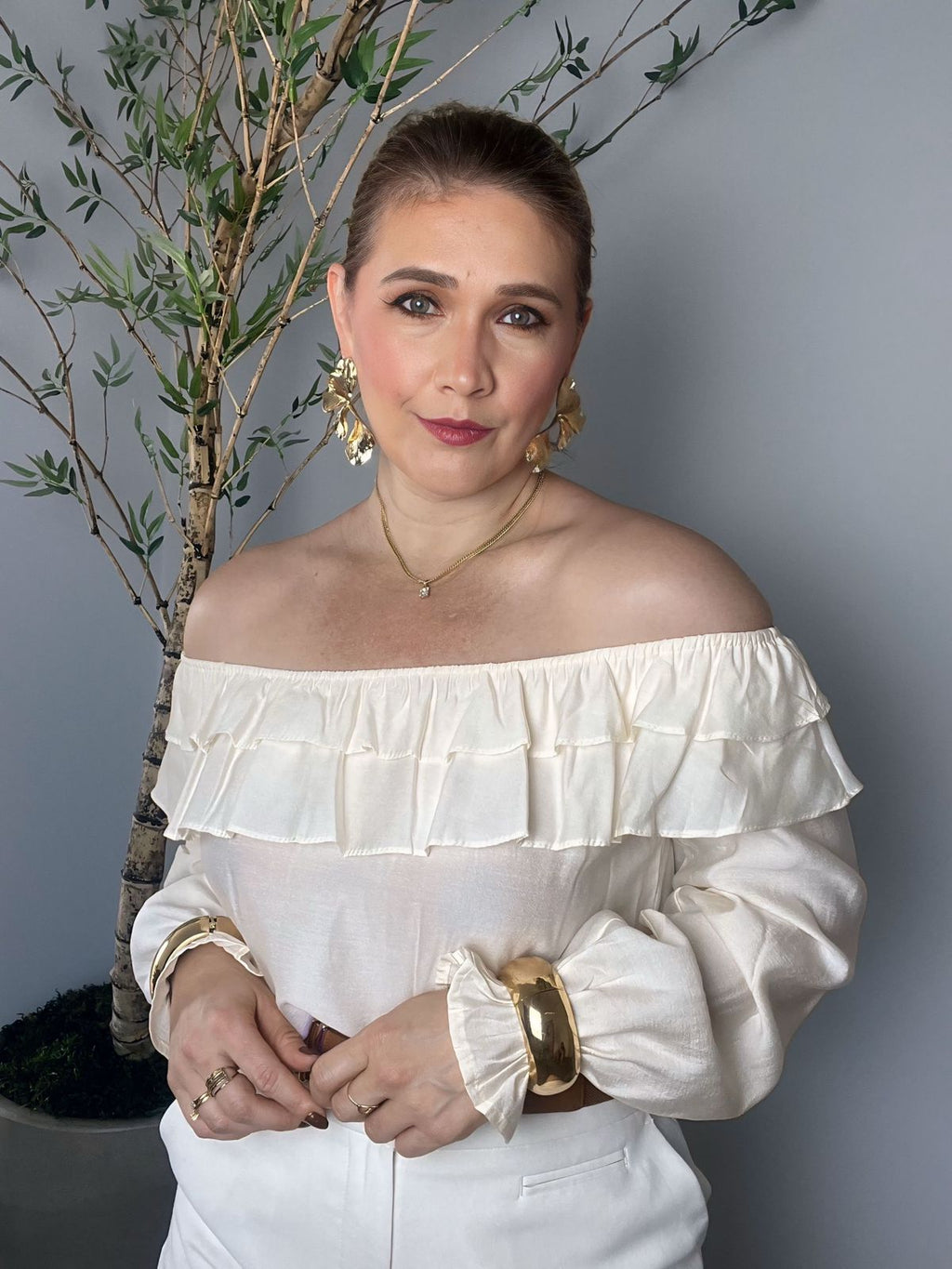 Blusa Ombro a Ombro Manga longa