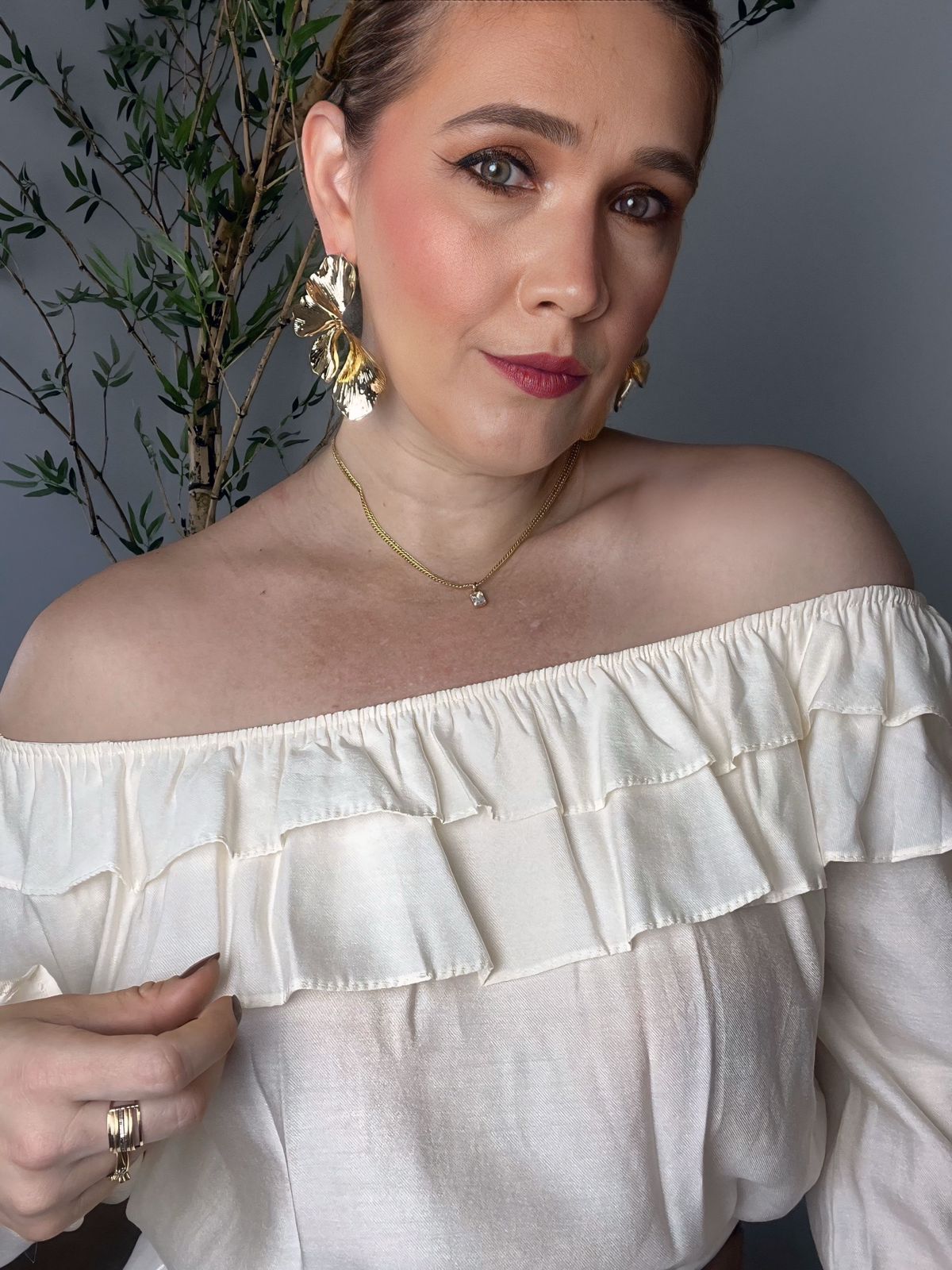 Blusa Ombro a Ombro Manga longa