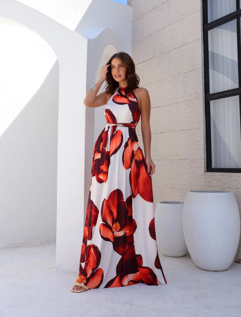 Vestido Longo gola Alta