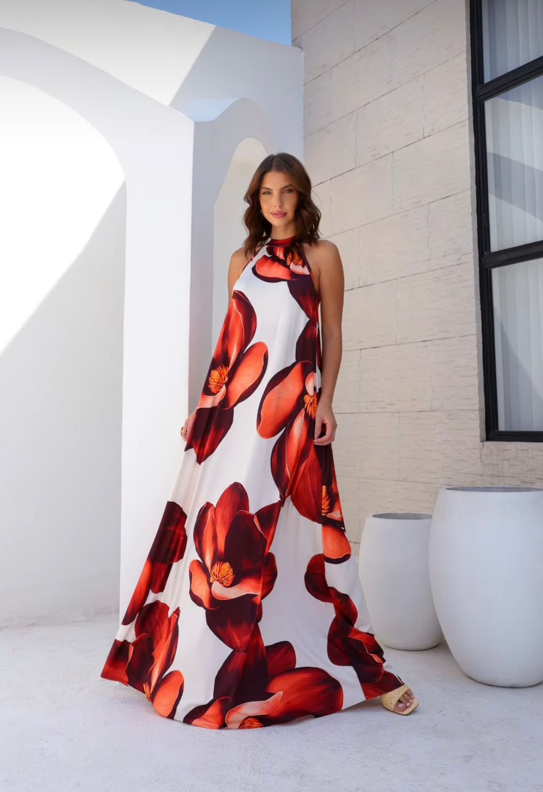 Vestido Longo gola Alta