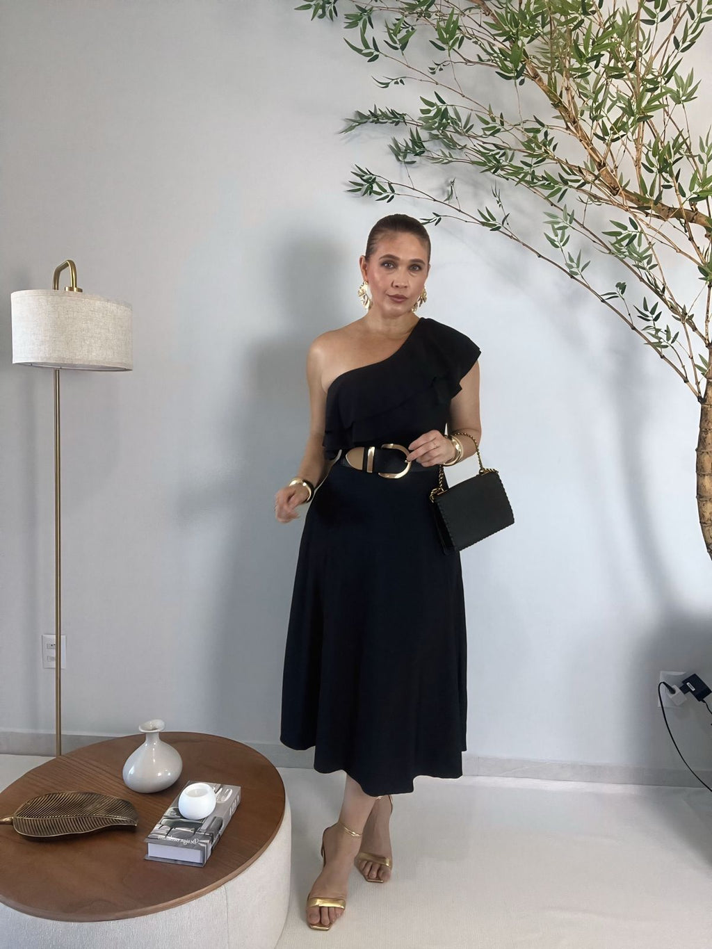 Vestido Nula Manga Midi