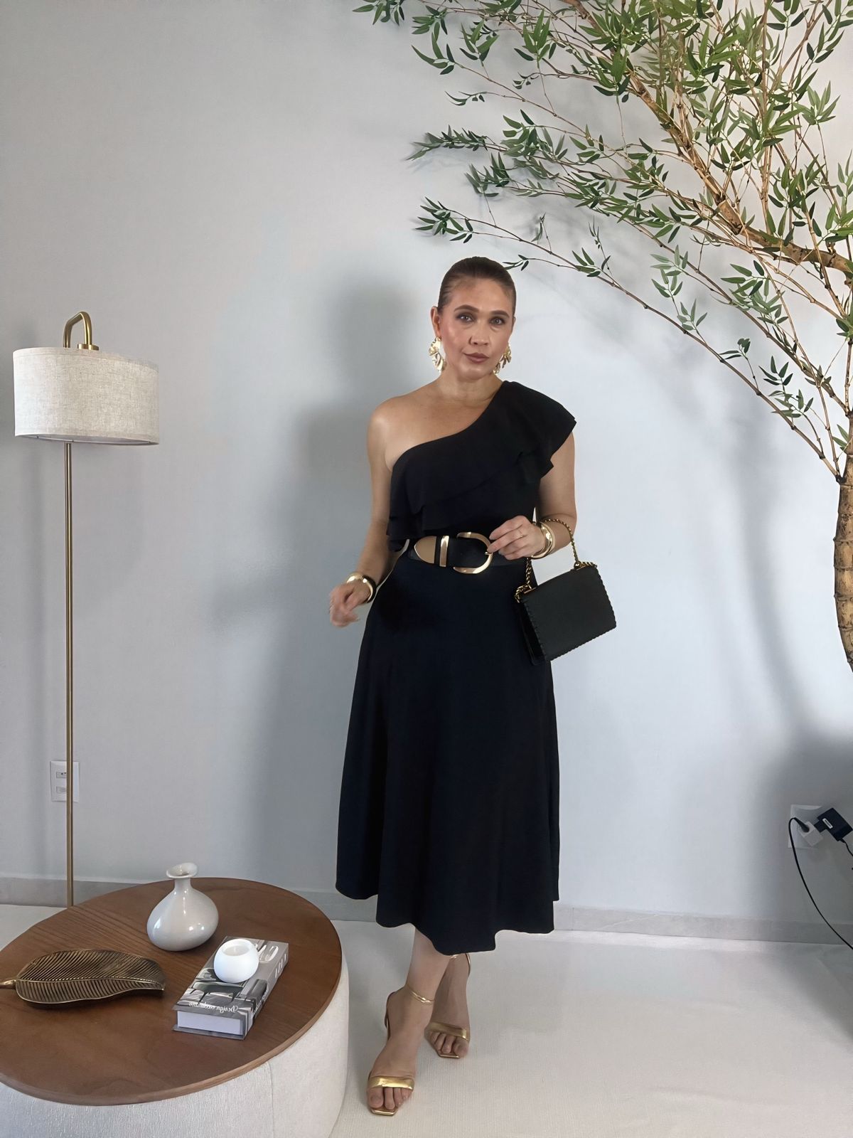 Vestido Nula Manga Midi