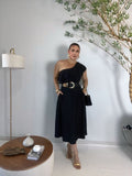 Vestido Nula Manga Midi