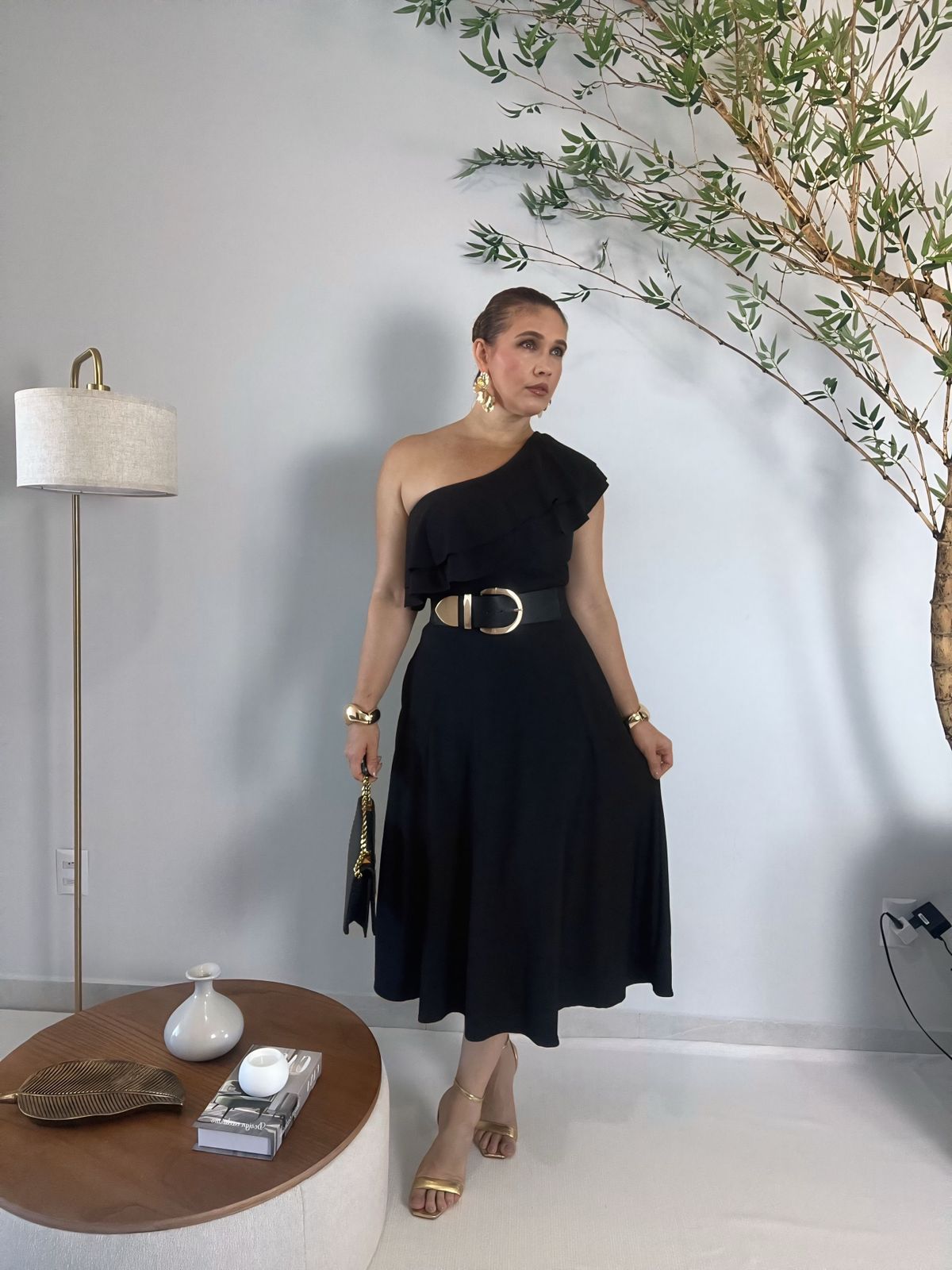 Vestido Nula Manga Midi
