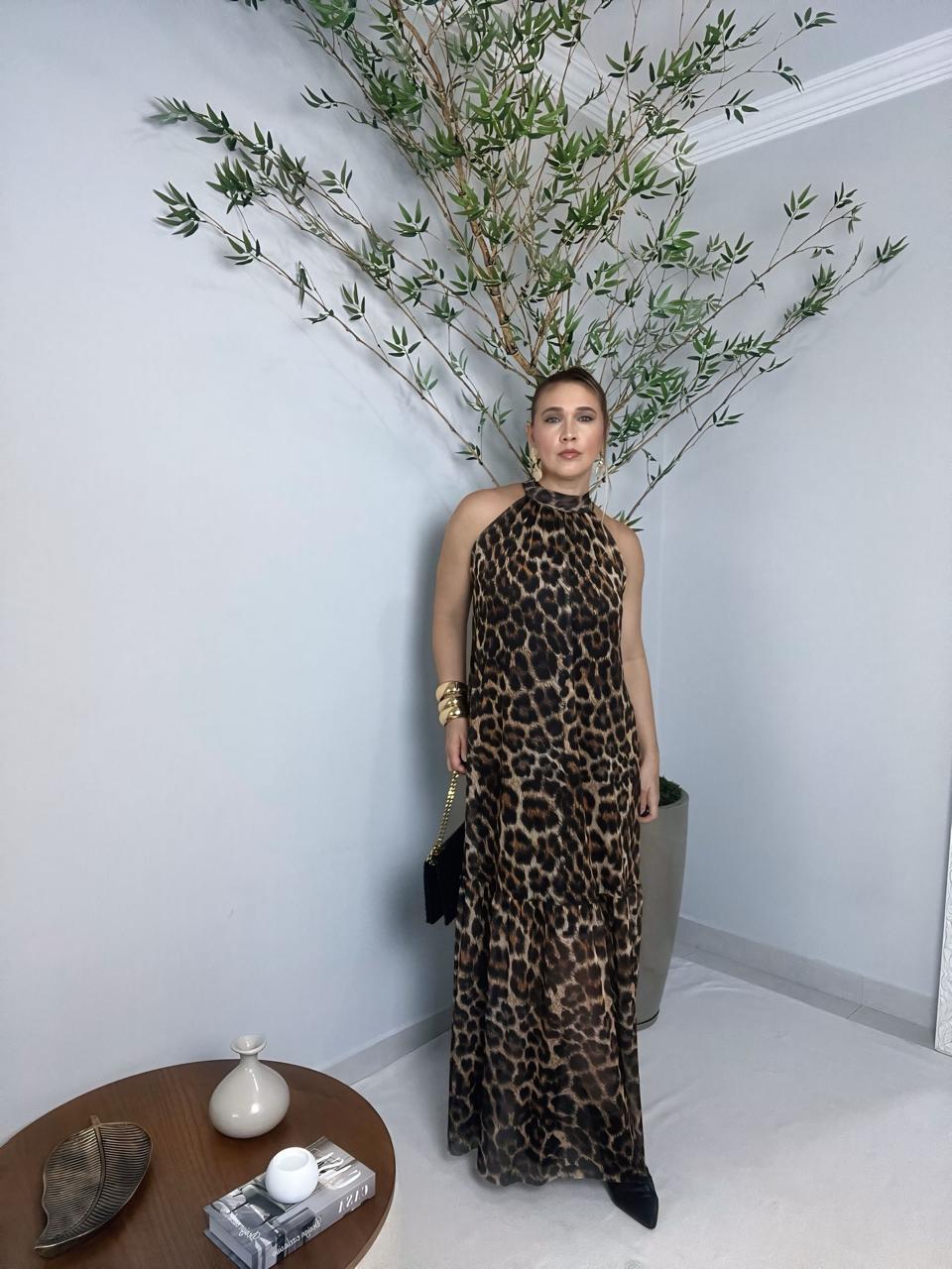 vestido longo cavado