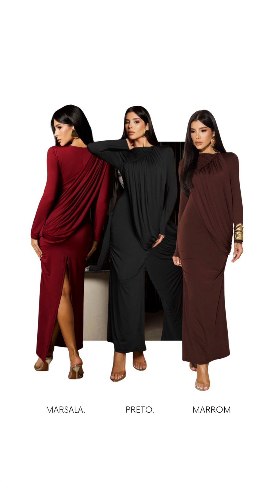 vestidolongo com echarpe