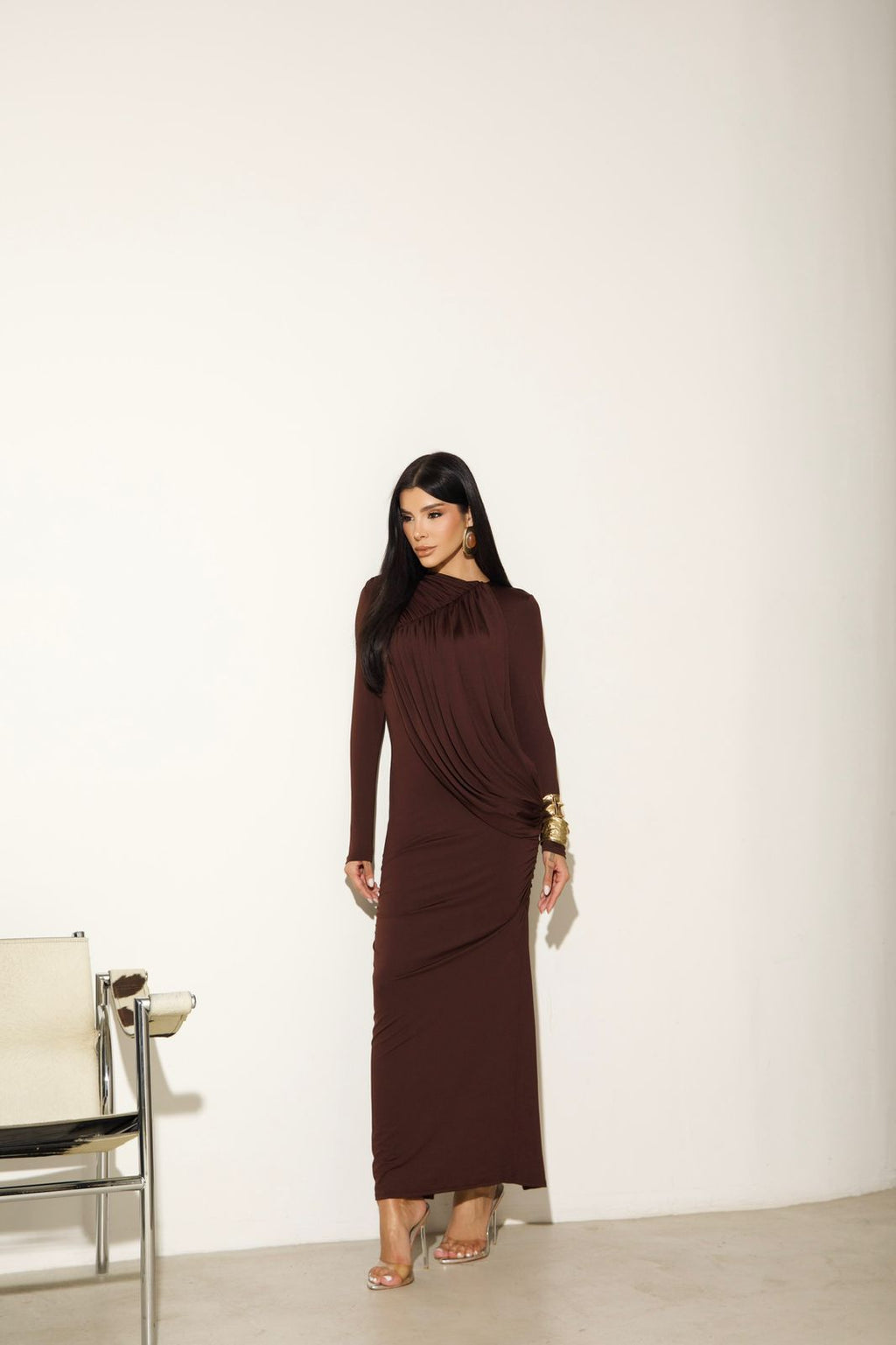 vestidolongo com echarpe