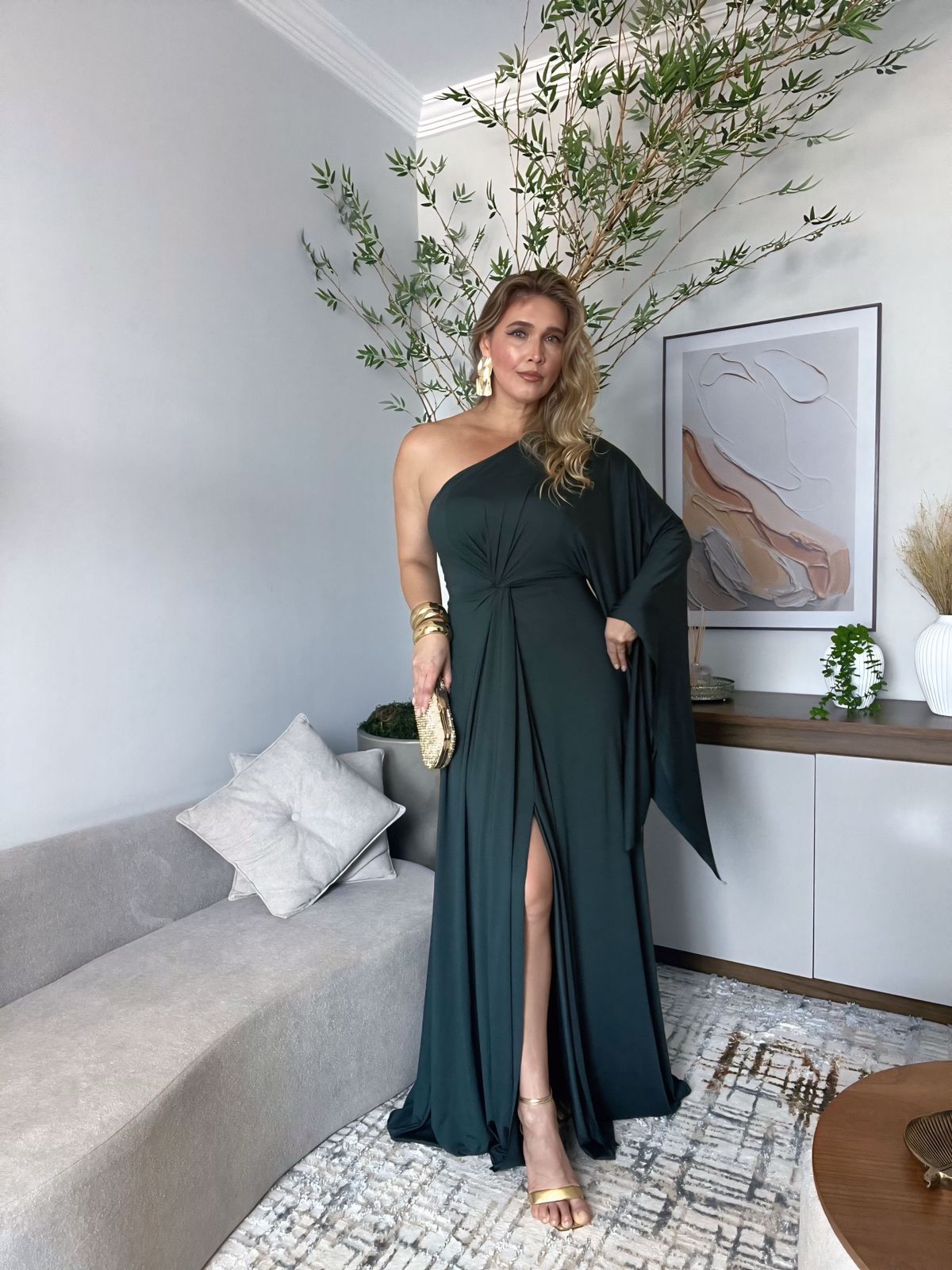 VESTIDO LONGO NULA MANGA LONGA NÓ