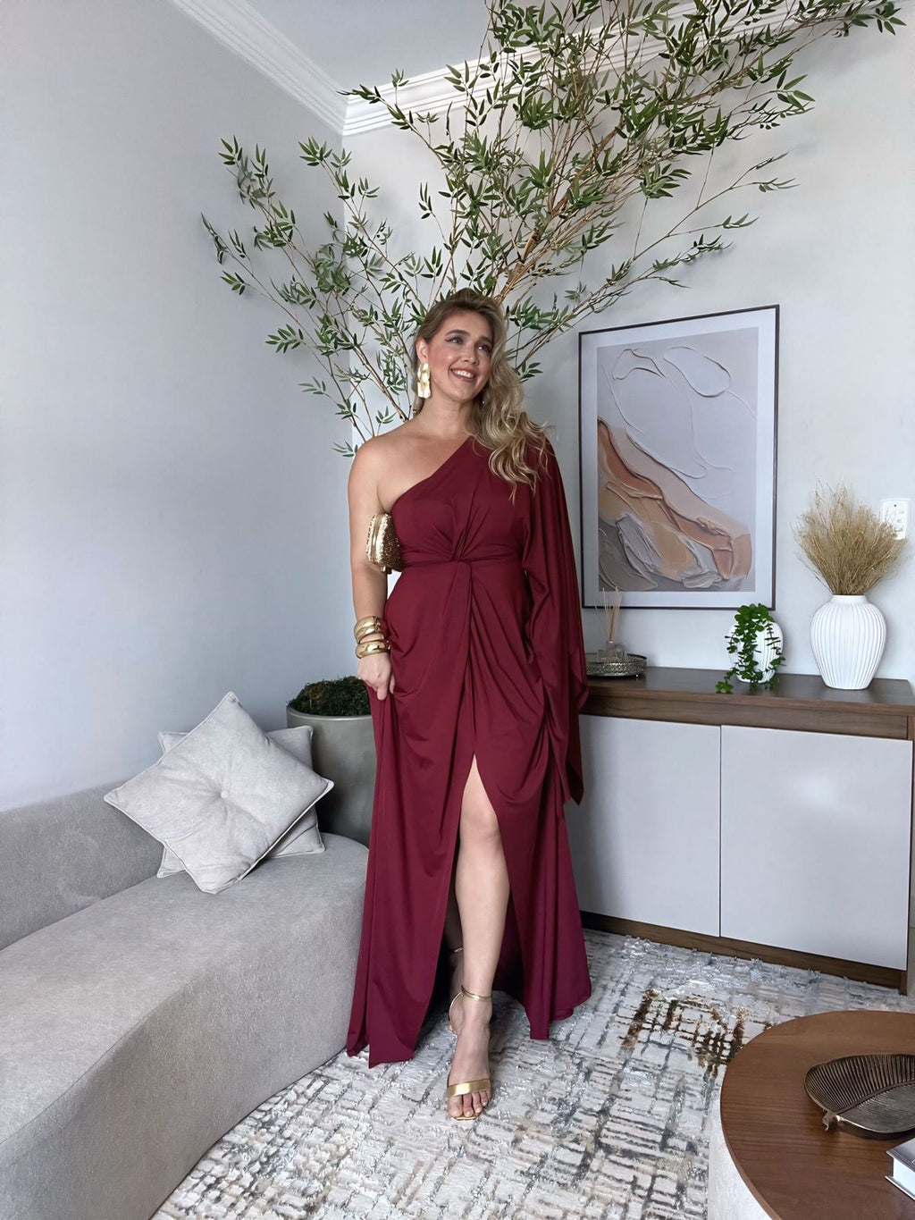 VESTIDO LONGO NULA MANGA LONGA NÓ