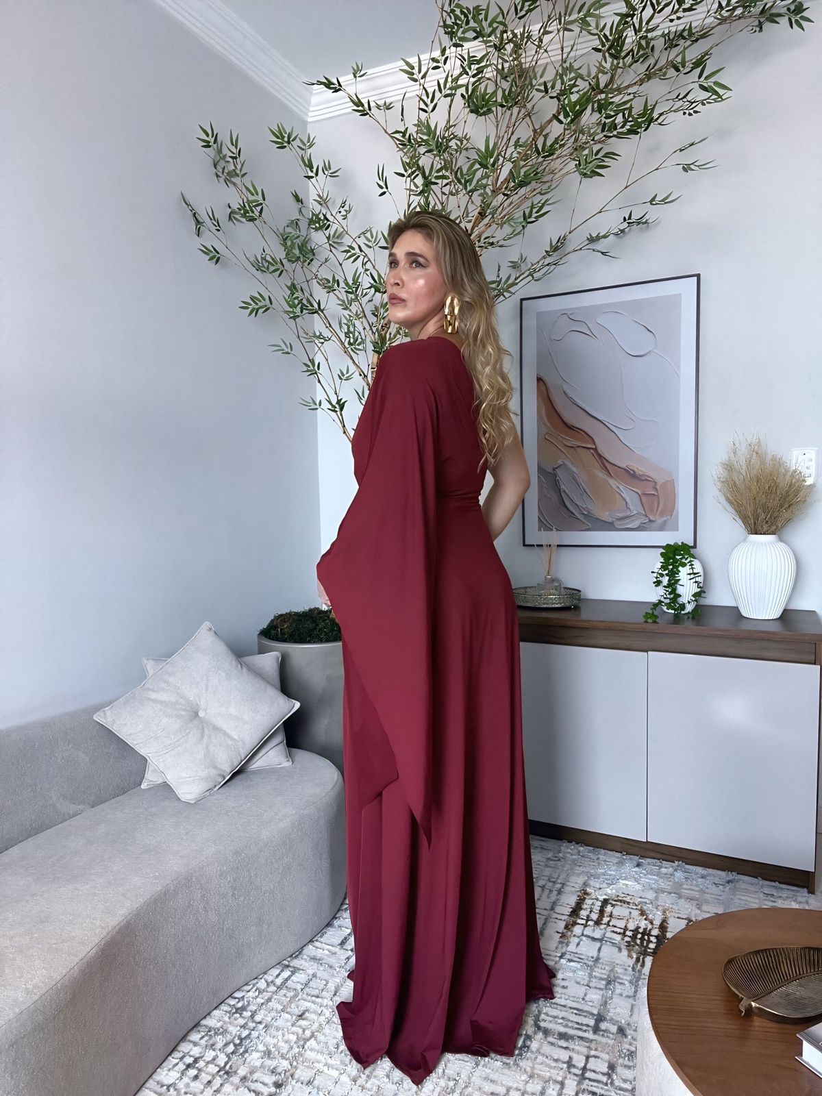 VESTIDO LONGO NULA MANGA LONGA NÓ