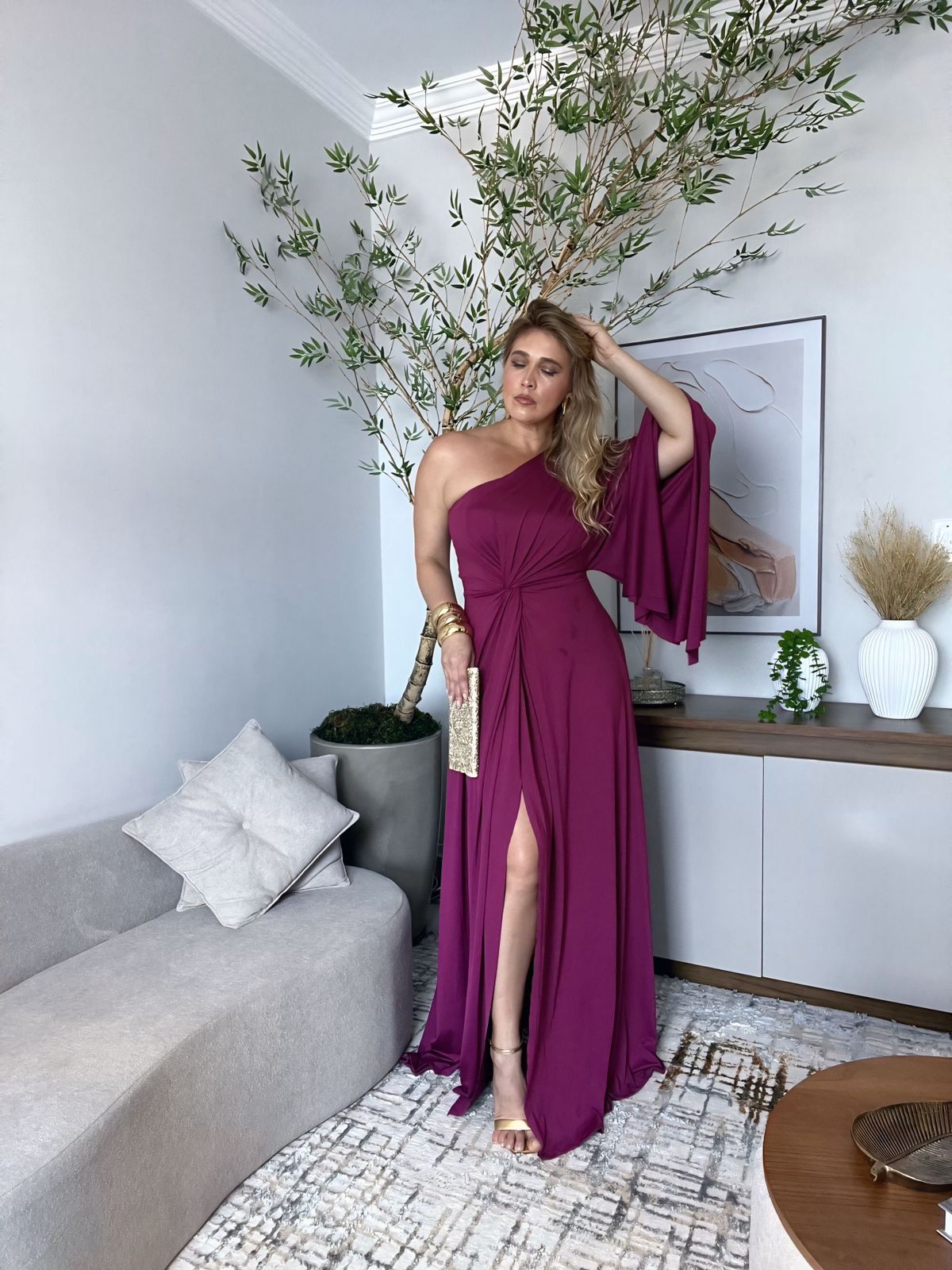 VESTIDO LONGO NULA MANGA LONGA NÓ