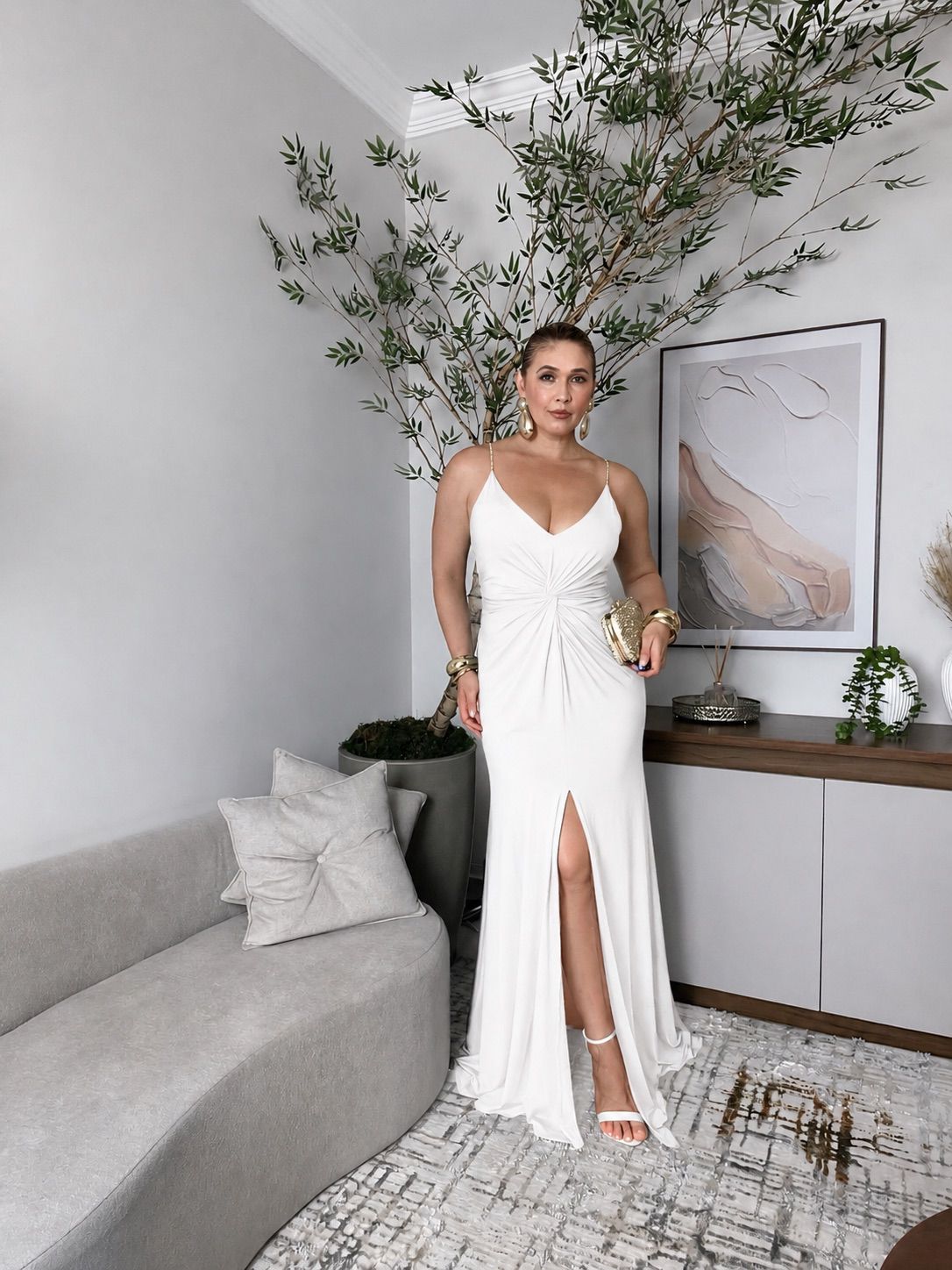 vestido de alça com brilho