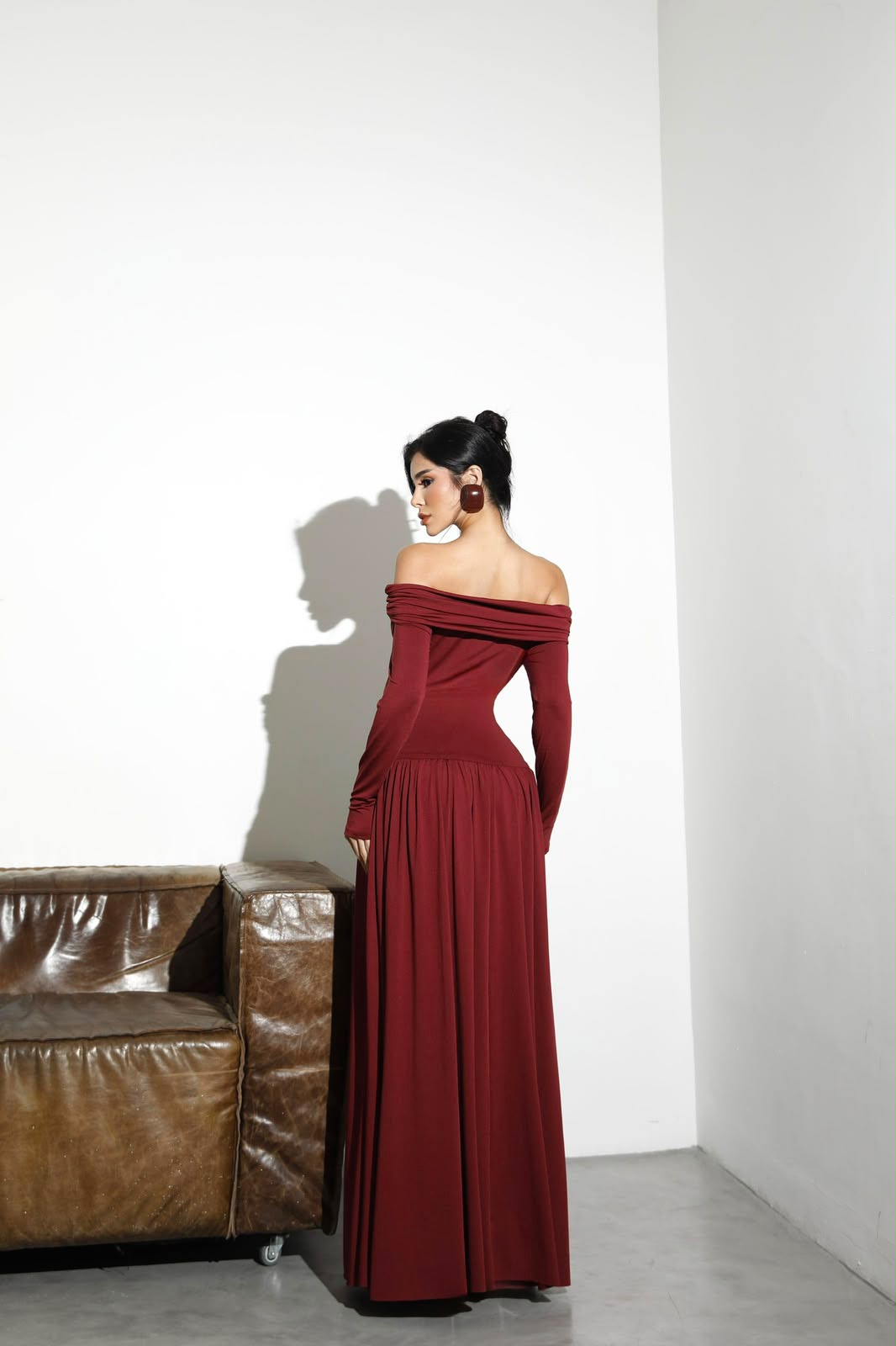 vestido ombro a ombro longo