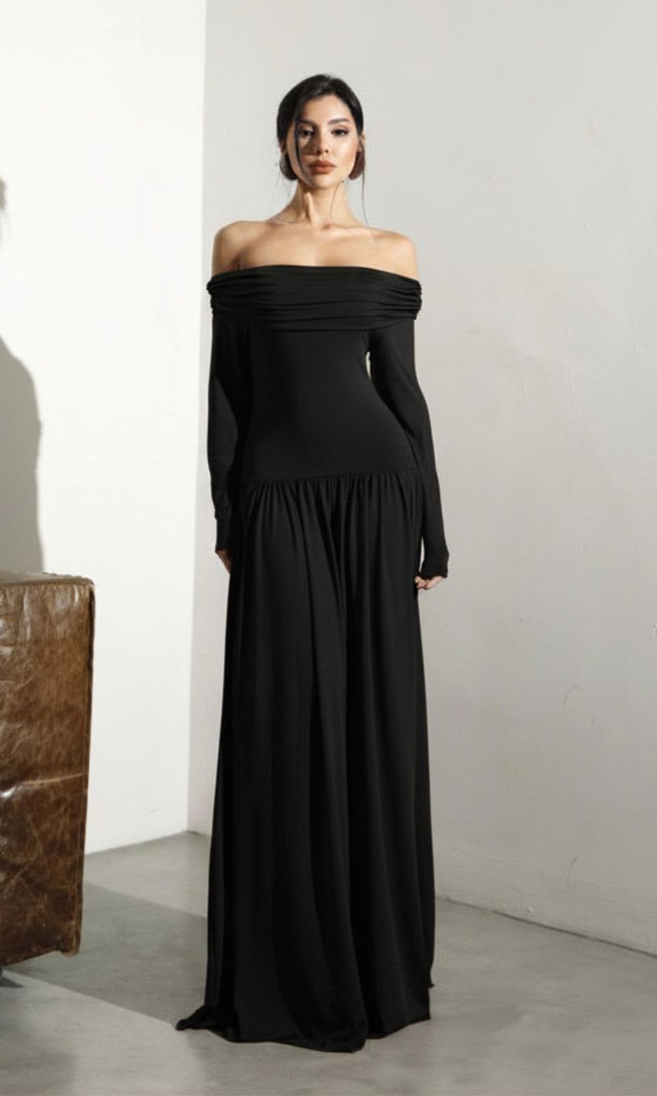 vestido ombro a ombro longo