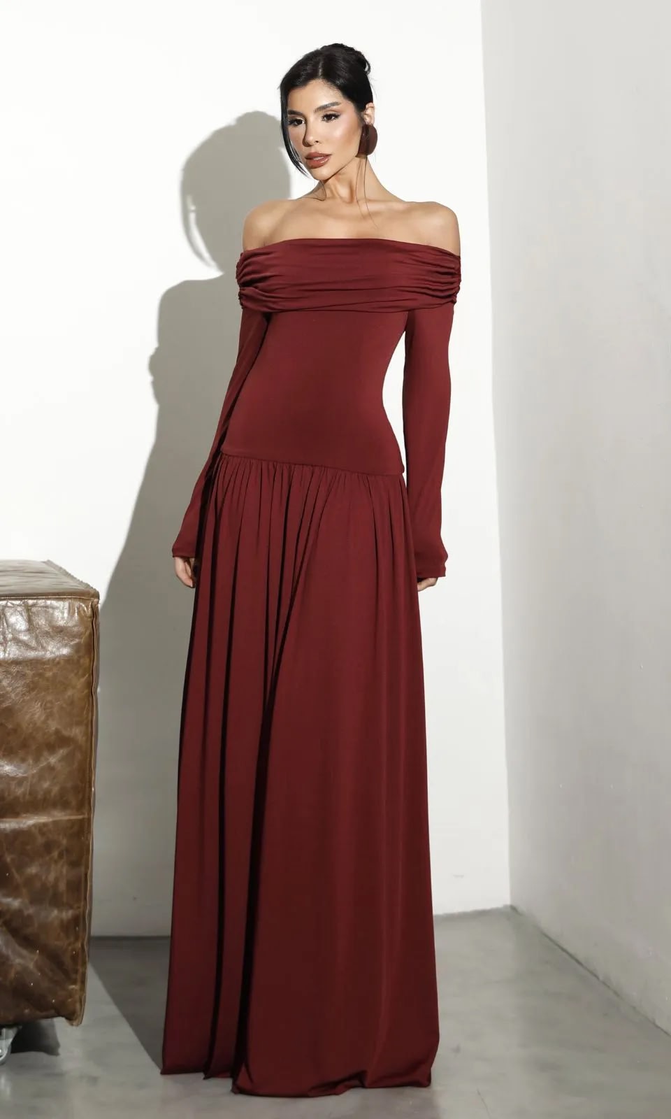 vestido ombro a ombro longo