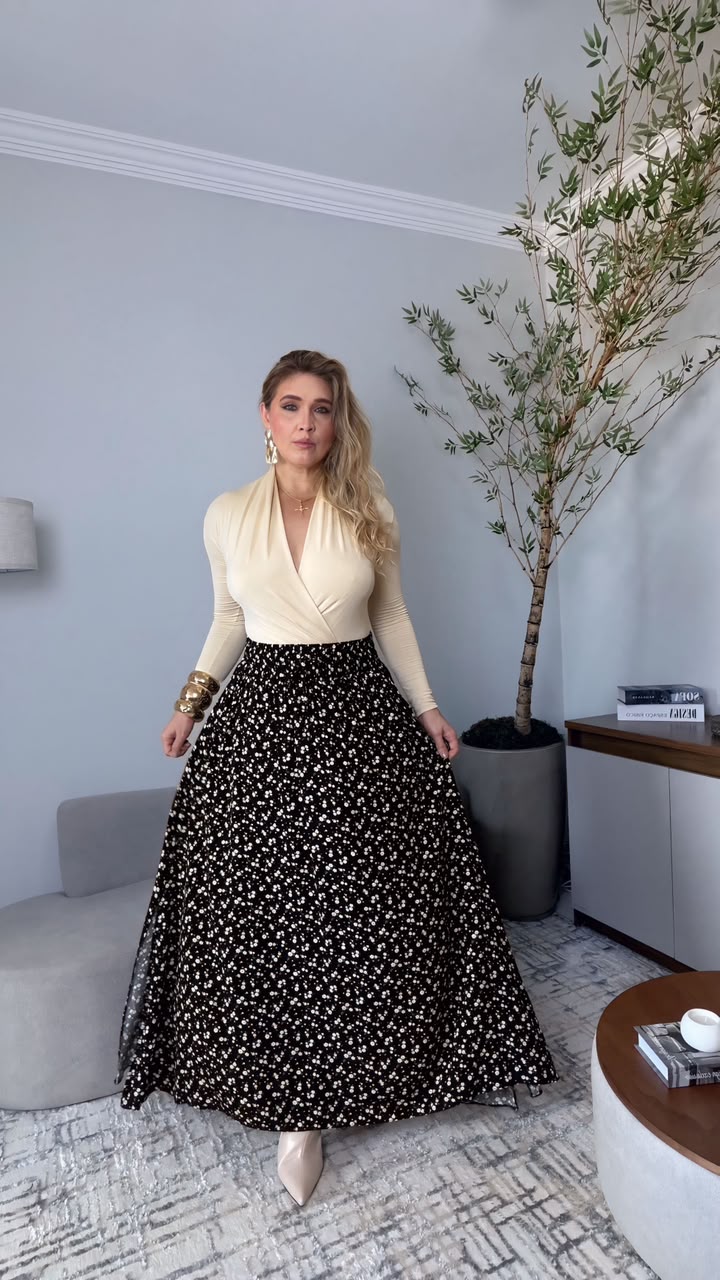 Saia Midi Viscolinho