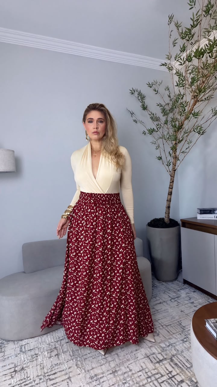 Saia Midi Viscolinho