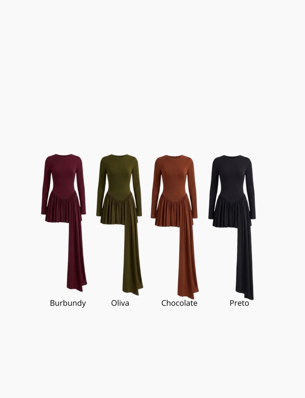 vestido curto manga longa