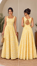 vestido longuete em lese bordado